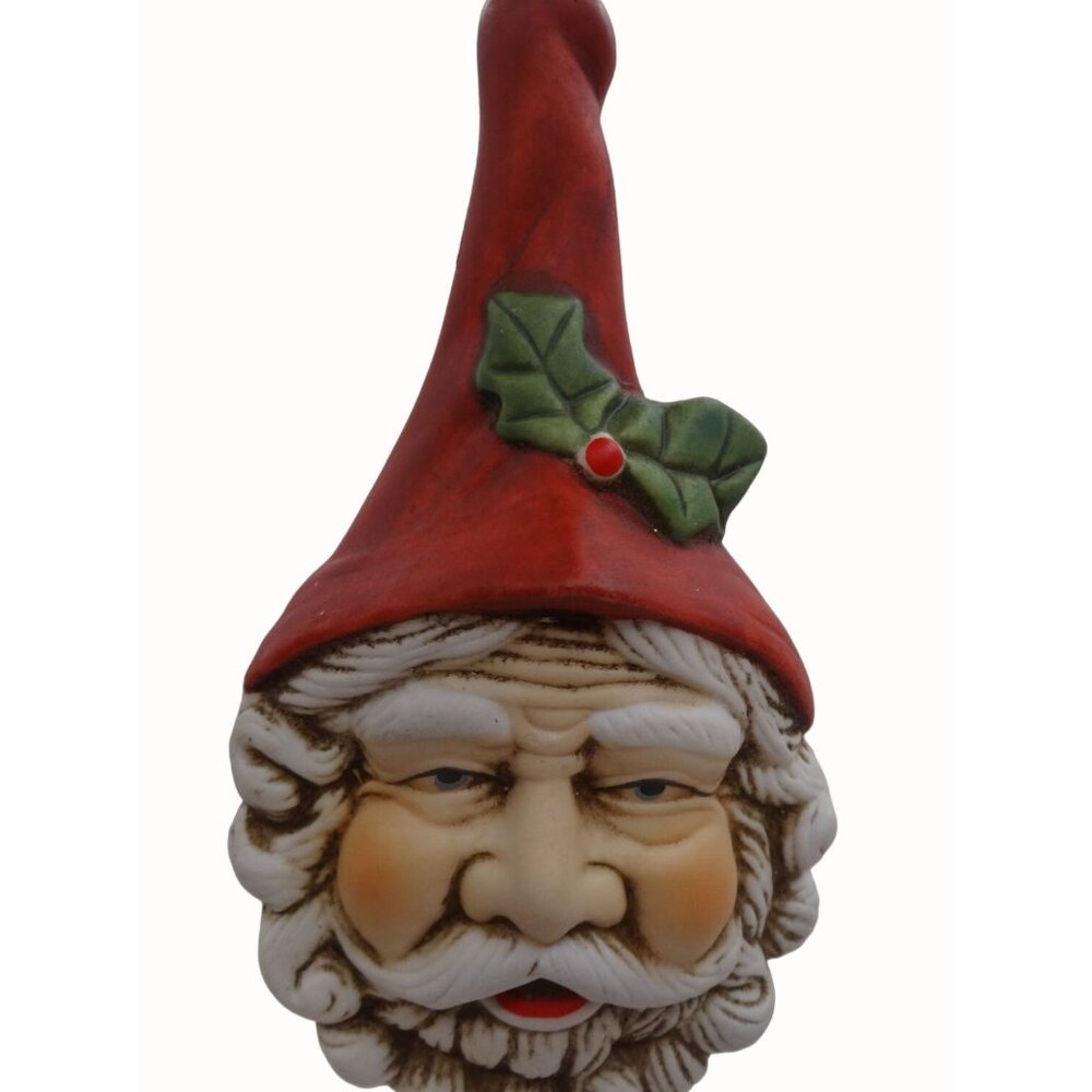 Santa Claus Christmas Ornament Ceramic Santa's Face
